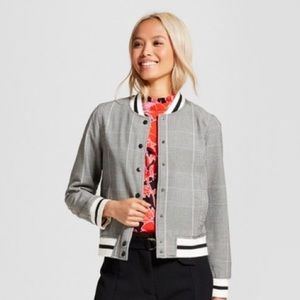 Who What Wear Plaid Bomber Jacket